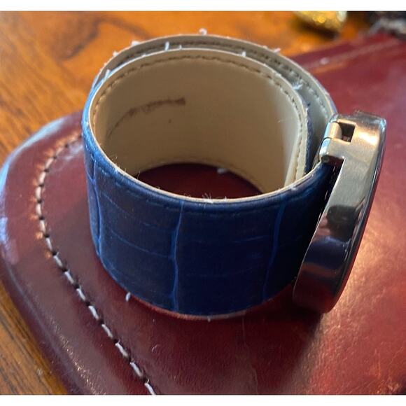 Women's Snap Band Silver Tone Gossip 38mm Watch, Blue Band - Picture 3 of 3